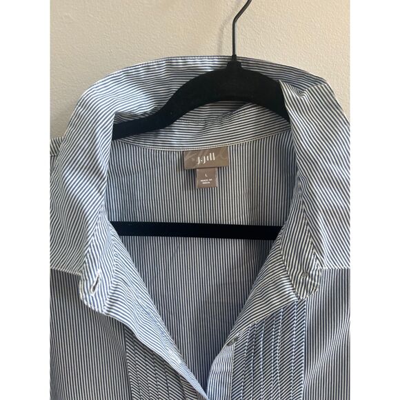 Low Price! J. Jill Button-Down Blouse Size Large β Classic Stripe - Picture 4 of 6
